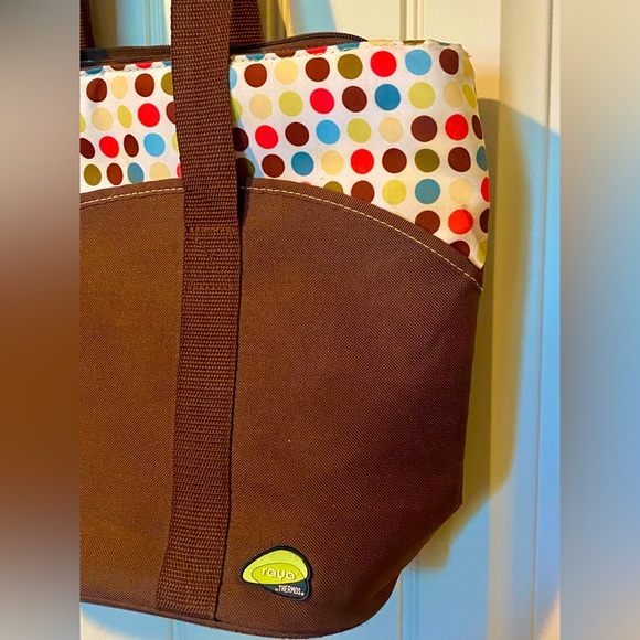 Raya by Thermos Brown Polka Dot Insulated Lunch Tote Bag - Picture 3 of 13